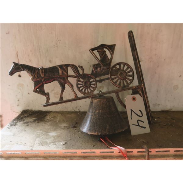 Decorative metal Wall hanging Dinner bell (horse & buggy)
