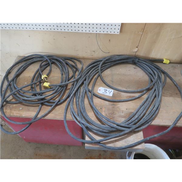2 12AWG Heavy Duty Outdoor Extension cords (ends need to be replaced) – Approximately 25ft-75ft