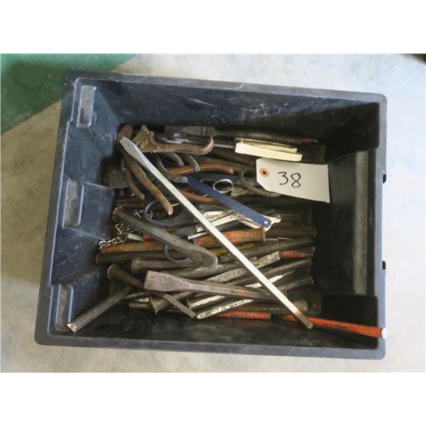 Bin of Assorted Tools/chisels/etc.