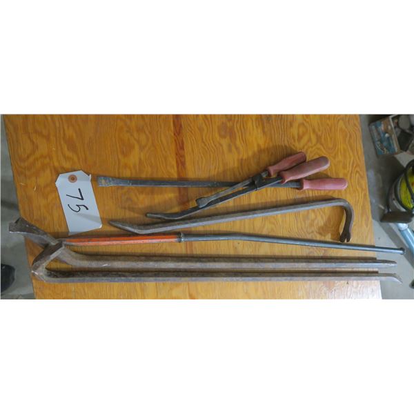 3 long pry bars + 3 smaller pry bars + crow bar