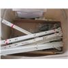 Image 4 : Large plastic tube with assorted Cupboard parts: drawer rails & Caster wheels + Assortment of stenci