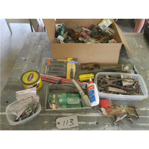 Box of Assorted Parts, Nuts/bolts/screws/nails, etc.