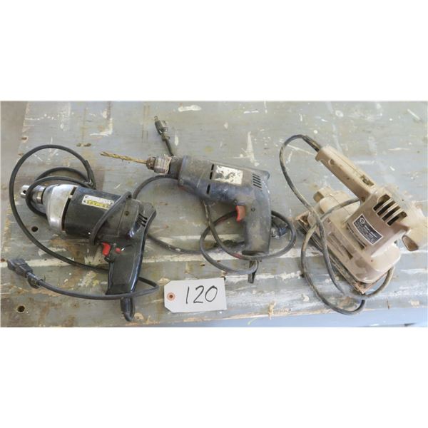 2 Drills – 3/8” + B & B belt sander