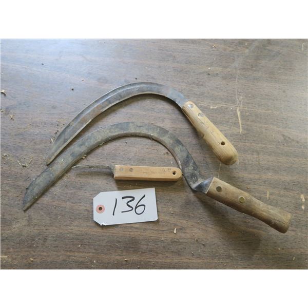 2 Scythes & small sharp knife