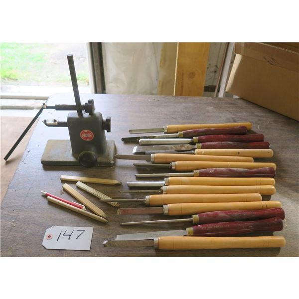 Lot of Lathe Tools & Shopsmith stand.
