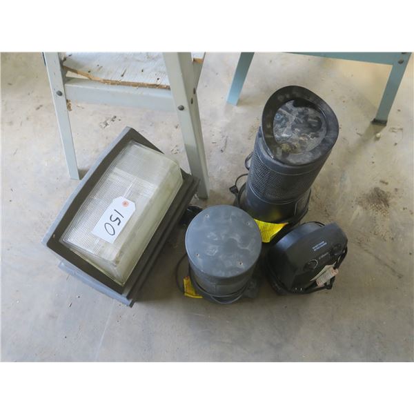 Large yard light & 3 electrical heaters