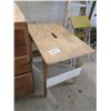 Image 2 : Wooden Furniture lot: Work Bench, Cabinet, Shelving unit, Hanging shelf