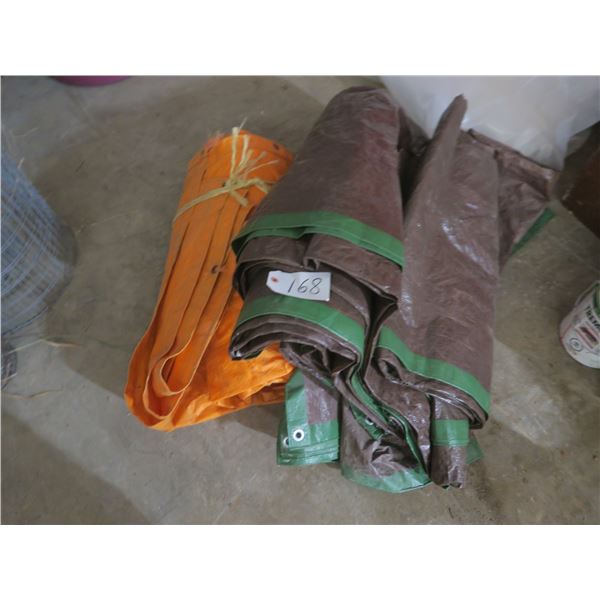 2 Jumbo Sized Tarps + 1 smaller tarp (28ft x 28ft, 9ft x 7ft, 18ft x 12ft)