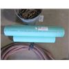 Image 3 : Lot of hose, sewer piping, & bucket of assorted metal parts, bolts, etc.