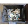 Image 4 : Wooden box & plastic box with assorted metal parts, tools, tubs/hoes & various new hardware: deadbol