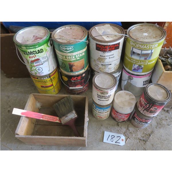 Lot of Assorted paints, enamels, etc. - most partial cans