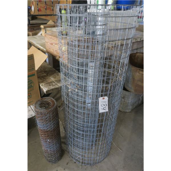 4ft wire fencing, & roll of 2ft chicken wire fencing