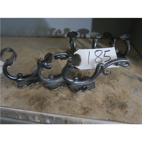 Lot of Ornate Cast wall hanging coat hooks – all the same style