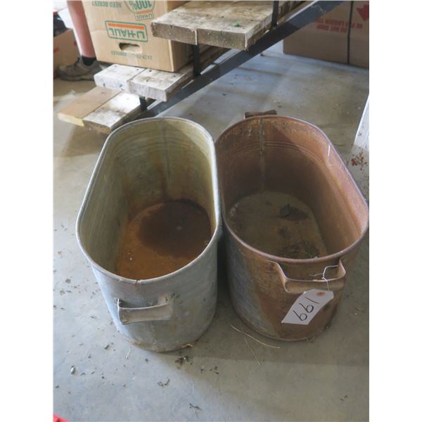 2 Galvanized tubs (22.5”x 12”x 12")