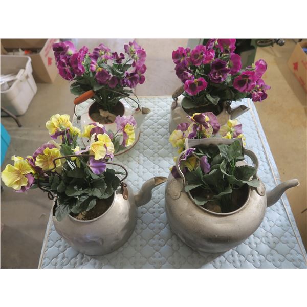 Lot of Assorted Enamel & Galvanized pots – perfect for your garden
