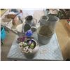 Image 1 : Lot of Assorted Galvanized watering pots – Perfect for your garden