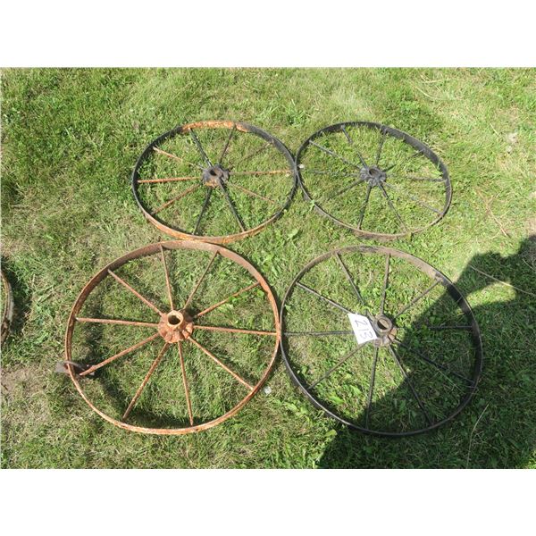 2 Pairs of Welded metal tires – 25.75” diameter – perfect for yard decor