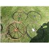 Image 1 : 2 Pairs of Welded metal tires – 25.75” diameter – perfect for yard decor