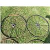 Image 2 : 2 Pairs of Welded metal tires – 25.75” diameter – perfect for yard decor