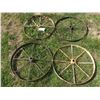 Image 1 : 2 Pairs of Welded metal tires – 2ft diameter – perfect for yard decor
