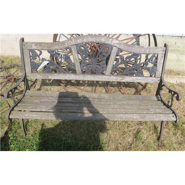 49”x 21” Lawn bench (cast metal & wood)