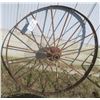 Image 1 : Antique Metal Tire 44”Diameter x 2”wide rim
