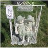 Image 1 : Cute Boy & Girl sitting on a swinging bench lawn ornament -14”x 20.5”