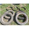 Image 1 : 3 Metal rim parts, & $ Tires (2 with rims) 5.25/5.50-20 & 4.50/4.75/5.00-20