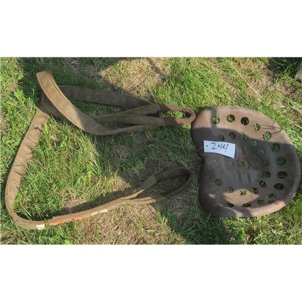 Antique Tin Tractor Chain + Pull strap