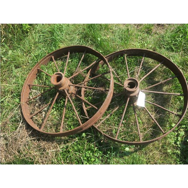 2 Metal tires (32"diameter x 4" rims