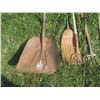 Image 2 : Lot of Hay rakes, shovels, flower plant/pot holder, etc.
