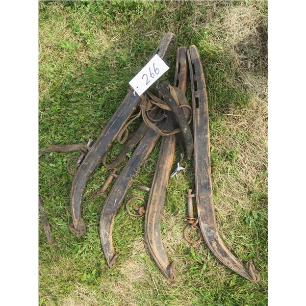 2 Pair of wood and metal horse hanes - 29"long