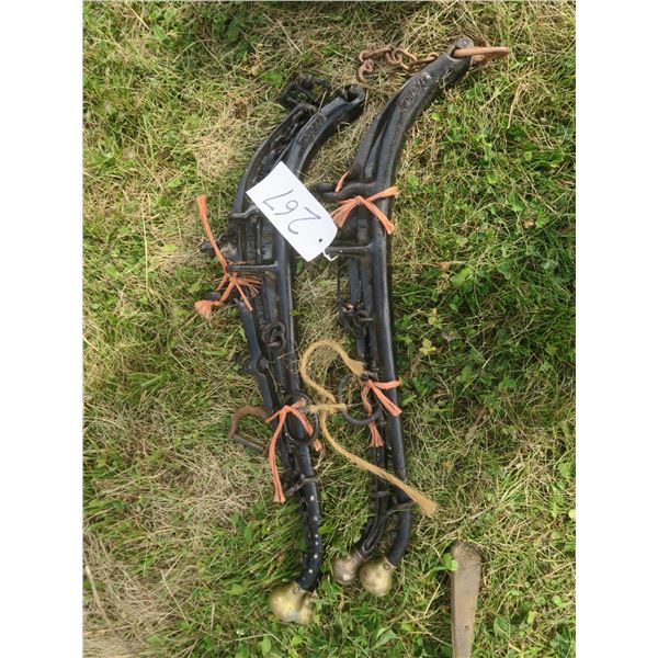 2 Pairs of metal horse hanes - 27"long