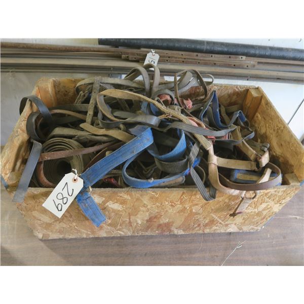 Wooden box (32.5”x 17”x 15”) full of horse tack