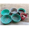 Image 1 : Lot of 6 Plastic feeding buckets with assorted  horse tack