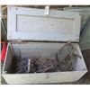 Image 1 : Wooden box (48"x20"x20") with assorted horse tack