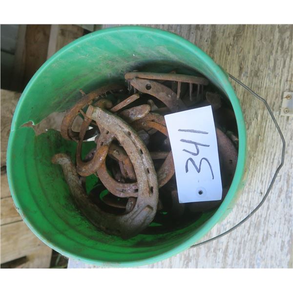 5 gallon Bucket of horse shoes