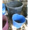 Image 3 : 6 livestock feed buckets (2ft diameter x 14"High = largest, 14" diameter x 11" high = smallest)