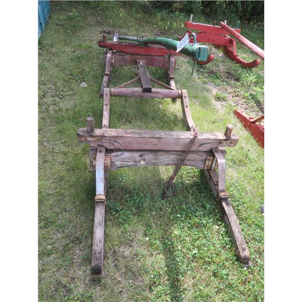 Pair of Sleigh bunks - 37.5"x 75" each, with metal 11ft tongue