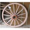 Image 1 : Antique 4ft diameter wood wheel with 3" metal rim
