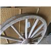 Image 3 : Antique 4ft diameter wood wheel with 3" metal rim