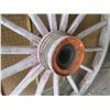 Image 4 : Antique 4ft diameter wood wheel with 3" metal rim