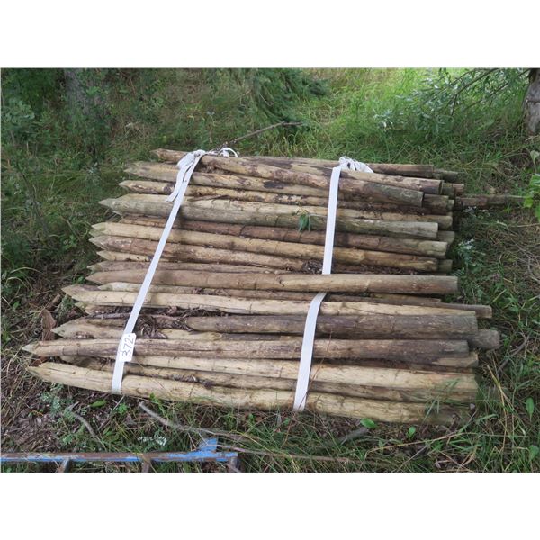 Pallet of apporximately 75-80 wooden fence posts - 6ft x 2"diameter