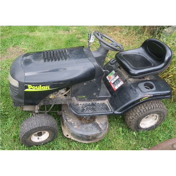 Poulan 15.5hp 38"deck - 6 speed lawn tractor - runs