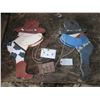 Image 1 : 2 wooden lawn decorations 'Cowboy & Cowgirl' - 22" high