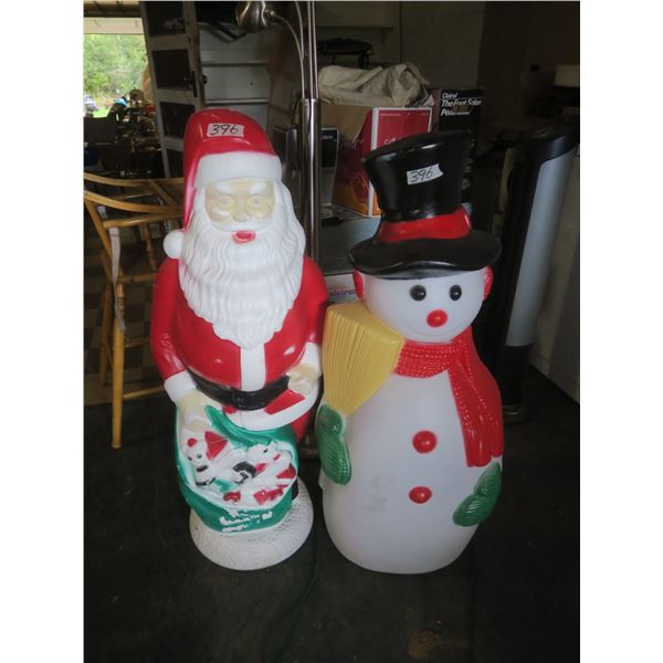 lighted Santa Clause & Snowman (42” tall)