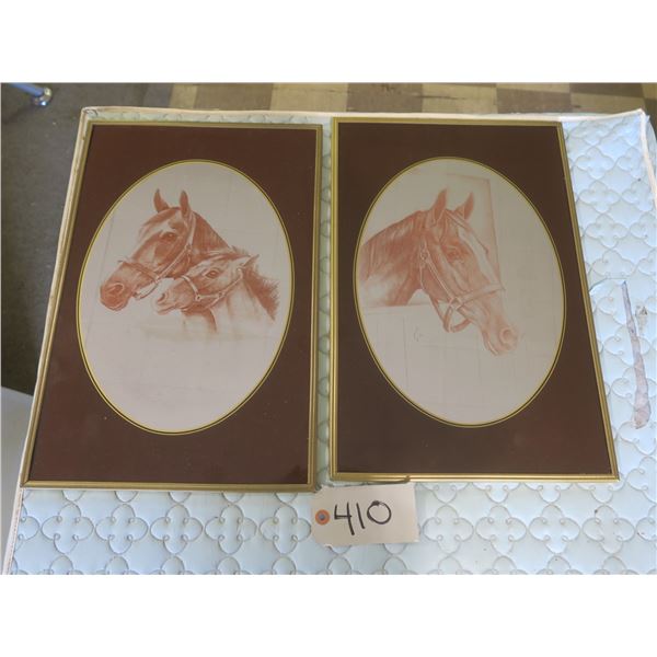 2 Mirror Horse Pictures - 12"x18"