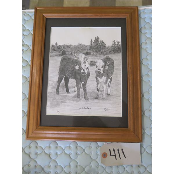 Joanne Ross "Pail Bunters" 46/60 Print in Frame - 12.5"x15.5"