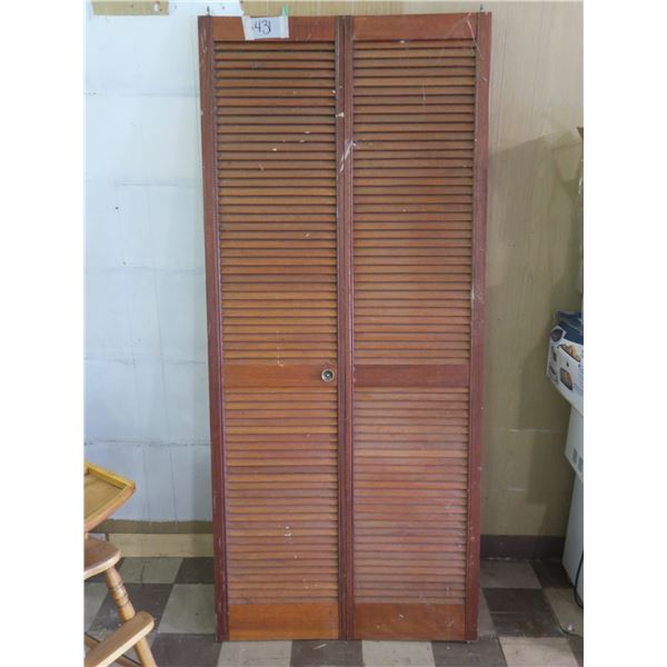 Shuttered Bifold Closet Door - Each Panel: 17"x77"