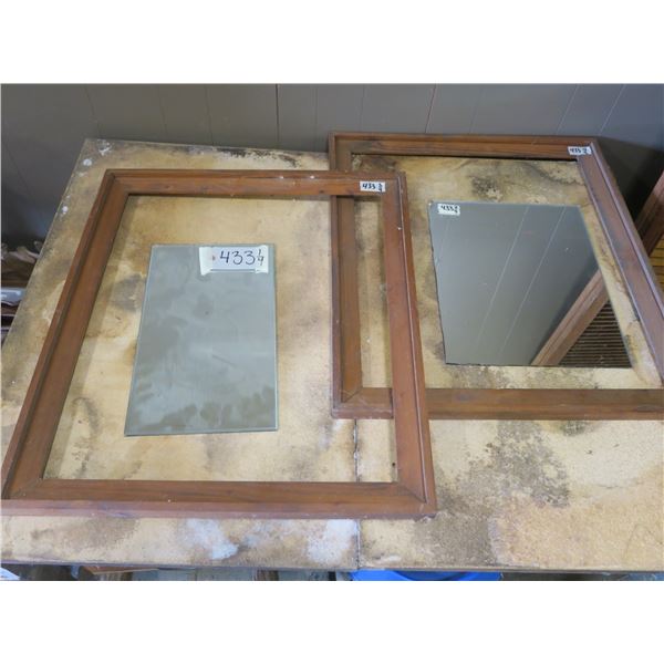 2 Picture Frames (no glass) and 2 Mirrors - Frames: 24.5"x28", Mirrors: 9"x16" and 13"x16.5"